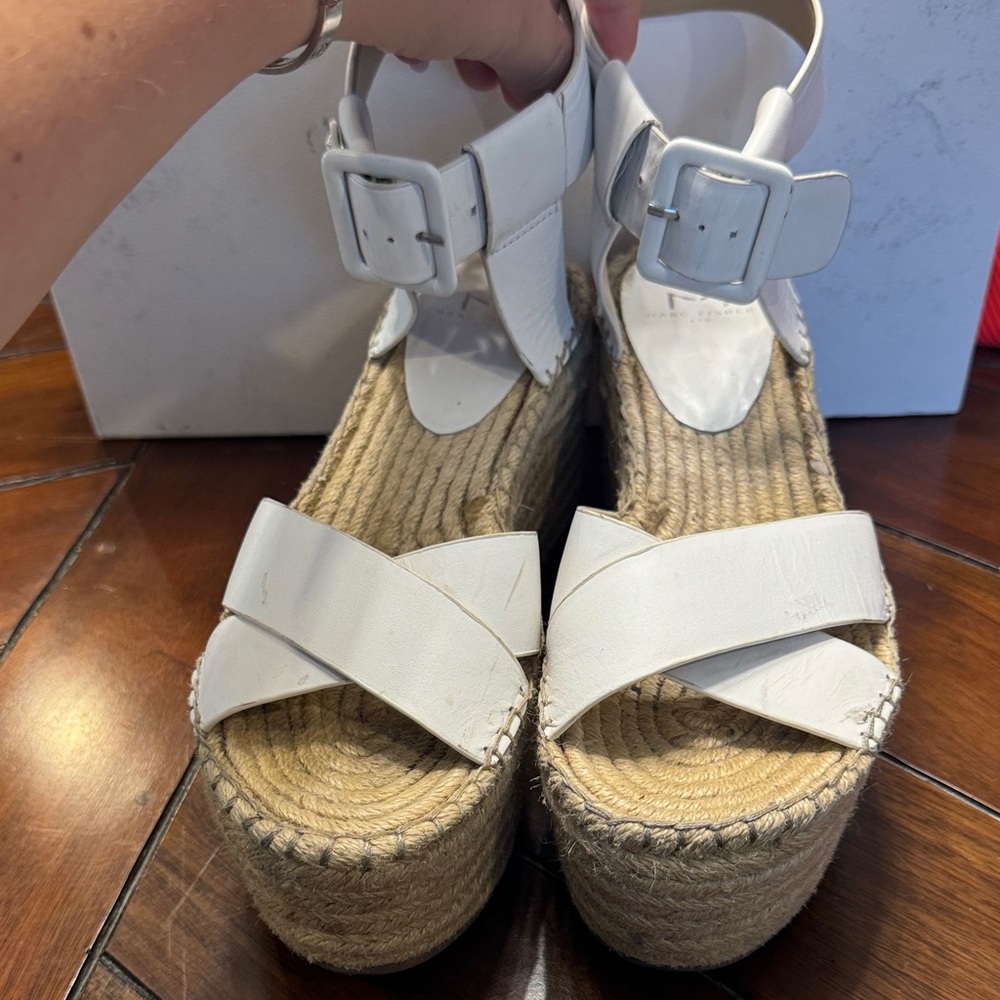White Espadrille Wedge Sandals